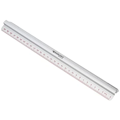 Imagen de Westcott E 10114 00 Regla (aluminio con asidero, 30 cm), color plateado