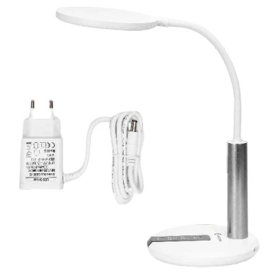 Imagen de Aigostar lámpara escritorio, flexo LED escritorio con cable, dos fuentes de luz, ajuste flexible 360, brillo y temperatura color, cable 130 cm, función memoria, blanco