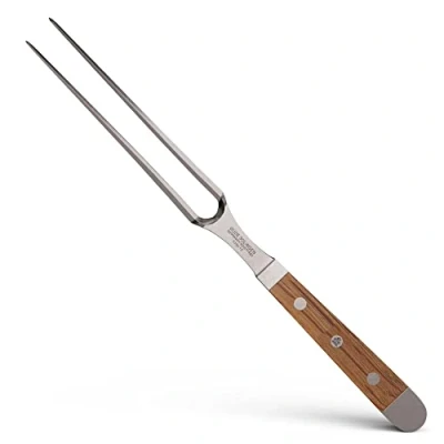 Imagen de Güde Solingen Tenedor de Carne Forjado, 18 cm, Madera Roble Barril, Alpha FASSEICHE Doble virola, Hecho a Mano en Alemania, Chrome Steel