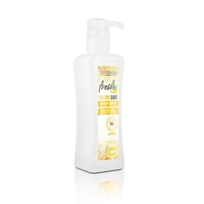 Imagen de SALERM Activador de Rizos en Crema Curly Cream Yellow Shot 300 ml Biokera Fresh Definidos Hidratación Profunda del Cabello Elimina el Encrespamiento Sin Sulfatos ni Parabenos