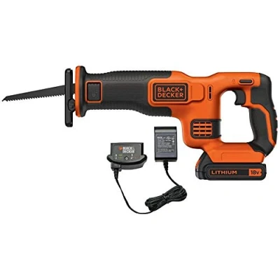 Imagen de BLACK+DECKER Sierra de Sable 18V, longitud 22mm, velocidad 0 3000 RPM, Cambio Hoja sin Herramientas, Empuñadura Antideslizante, Incluye Batería 4.0Ah, Cargador y Sierra, BDCR18