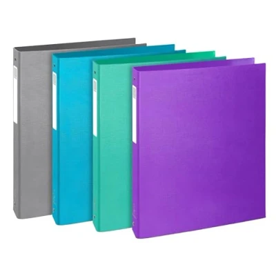 Imagen de Exacompta Ref. 51650E Teksto Caja de 10 archivadores (4 anillas redondas, 30 mm, parte trasera 40 dimensiones externas, 32 x 26 cm, tamaño A4, surtido