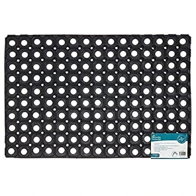 Imagen de JVL Felpudo con Anillo de Goma Rondo, 40 x 60 cm, Caucho, Black