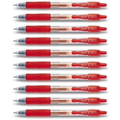 Imagen de Pilot G2 Bolígrafo de gel retráctil (10 unidades), color rojo