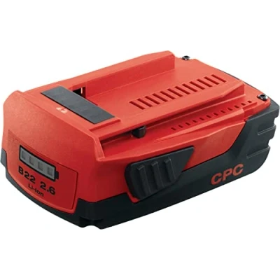Imagen de Hilti 2136393 Batería B 22/2.6 de Ion Litio (Compatible con Herramientas 18V y 22V Cargadores C4/36. Rápido Tiempo Carga 35 min. Compacta Ligera Carcasa Reforzada Peso: 0.49 kg)