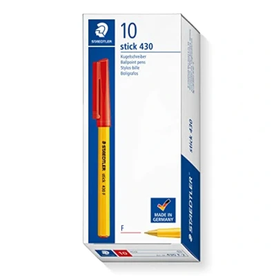 Imagen de Staedtler Stick 430 M 2 Bolígrafo de punta media, color rosso Box of 10