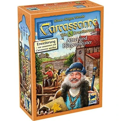 Imagen de Hans im Glück, Carcassonne Abadía y Alcalde, 5ª expansión, Juego Familiar, de Mesa, 2 6 Jugadores, a Partir 7 años, 40 Minutos, alemán