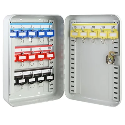 Imagen de HMF 12520 07 Caja para Llaves, 20 Ganchos, 25 x 17 7,5 cm, Gris