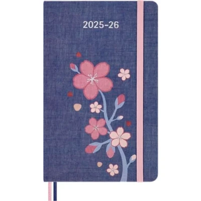 Imagen de Moleskine Agenda 2025 2026 Sakura, Semanal 18 Meses, Tapa Dura y Cierre Elástico, con Tarjeta de Felicitación Pegatinas Temáticas, Tamaño Grande 13 x 21 cm