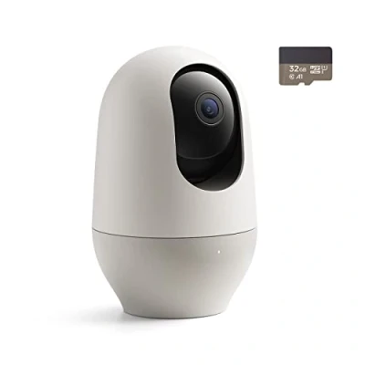 Imagen de Nooie Camara Vigilancia con Tarjeta Micro SD de 32 GB, Cámaras IP Wi Fi Interior 1080P, 360 Pan/Tilt, Visión Nocturna, Audio Bidireccional, Seguimiento Movimiento, Compatible Alexa