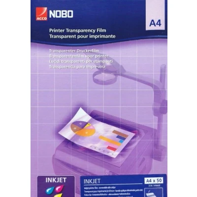 Imagen de Nobo Papel para transparencias (50 hojas, compatible con impresora de inyección)