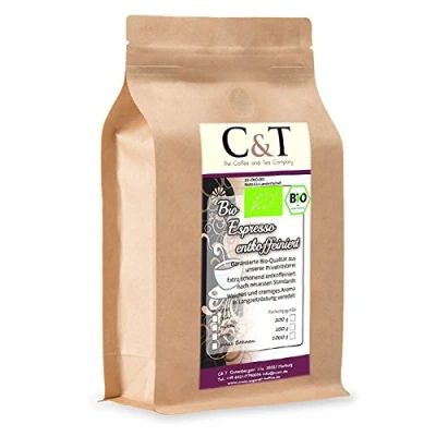 Imagen de C&amp;T Organic Espresso Crema café descafeinado 100 % Arábica 500g de en grano