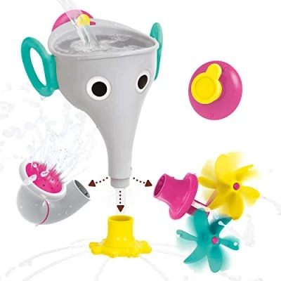 Imagen de Yookidoo Juguete baño FunEleFun Fill &#039;N&#039; Sprinkle Elephant Embudo con 3 Accesorios Intercambiables, diversión para el Que promueve Aprendizaje (Gris)