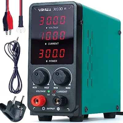 Imagen de YIHUA 3010D III Fuente de alimentación laboratorio variable banco DC regulable 30V 10A ajustable modo automático CC/CV para electrónica reparación galvanoplastia educación en ingeniería
