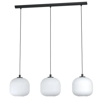 Imagen de EGLO Lámpara colgante Mantunalle, longitud 120 cm, negro/blanco, 3 luces.