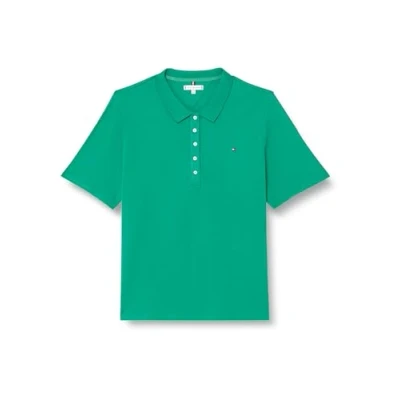 Imagen de Tommy Hilfiger Polo de Manga Corta para Mujer Regular Fit, Verde (Olympic Green), 48