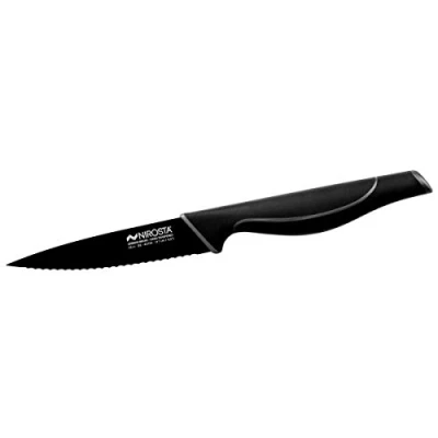 Imagen de Nirosta Cuchillo Carne Wave. Polipropileno, elástomero y acero inoxidable con revestimiento antiadherente. Negro gris. 11/24cm. 1ud.