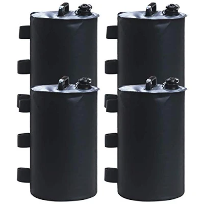 Imagen de ABCCANOPY Bolsa de Pesas Agua para cenador, portátiles rellenables con toldo emergente, Paquete 4 Piezas (Negro)