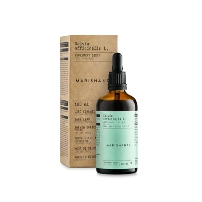 Imagen de Salvia (Salvia Officinalis L.) Tintura madre sin alcohol extracto líquido gotas 100ml Complemento alimenticio Marishanti 100% Natural y Vegano