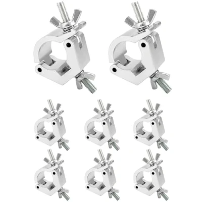 Imagen de QWORK® 8 Piezas Abrazadera para Luces de Escenarios 30 36 mm Capacidad 100 kg Truss Clamp Aleación Aluminio