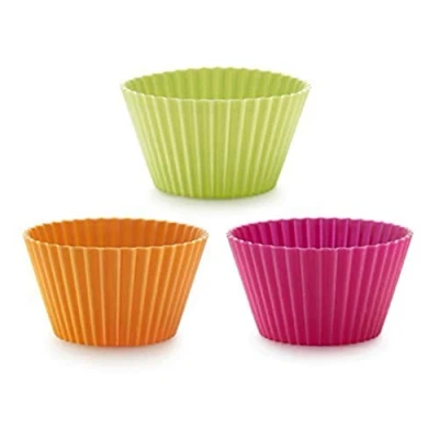 Imagen de Lékué Bases de silicona platino para magdalenas, Multicolor, 6 unidades, 7 cm