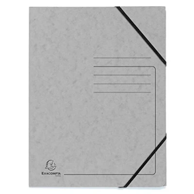 Imagen de Exacompta 555471E Lote de 5 carpetas elásticas sin solapas, con impresión líneas en la portada, para identificación cartulina lustrada, 355 g/m2, tamaño A4, color gris