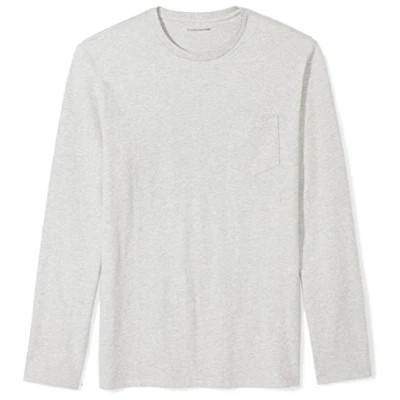 Imagen de Amazon Essentials Camiseta de Manga Larga y Ajuste Entallado Hombre, Gris Claro Mezcla, M