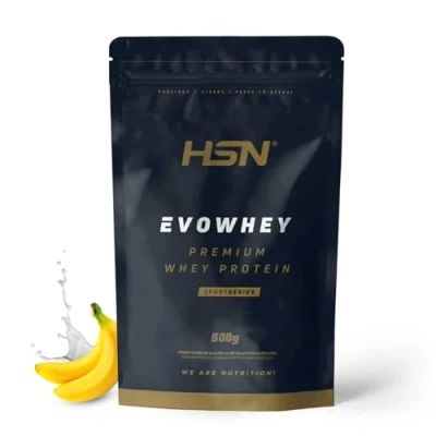 Imagen de HSN Evowhey Protein Plátano 500g = 17 Tomas por Envase Concentrado de Proteína Suero 100% Whey Concentrate (WPC) No GMO, Vegetariano, Sin Gluten ni Soja