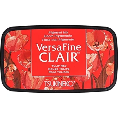 Imagen de Tsukineko Red Tulip VersaFine Almohadilla de Tinta Clair, Material sintético, Rojo, 5.6 x 9.7 2.3 cm, 76x35mm