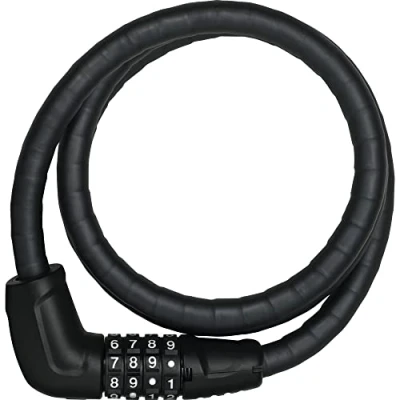 Imagen de ABUS cerradura de cable blindada Steel O Flex Tresorflex 6615C combinación acero con blindaje casquillos nivel seguridad 5 120 cm, negro