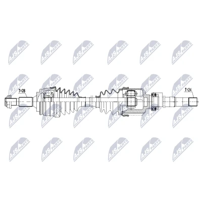 Imagen de NTY NPW CT 147 Árbol de transmisión Eje delantero, derecha Caja cambios manual, 6 marchas CITROËN: C4 Picasso 2, Grand Spacetourer