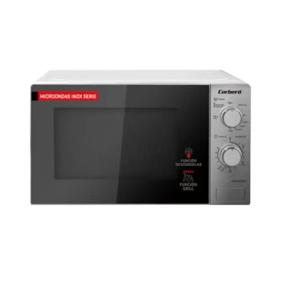 Imagen de Corberó Microondas Libre Instalación CMICM6020GX 700W Potencia Grill Gratinar y Asar Descongelar Rápido 9 Niveles Temporizador 35 Min Plato Giratorio 255mm Inox