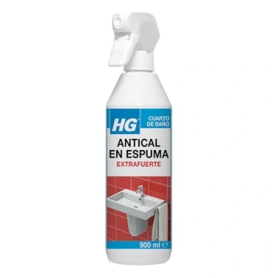Imagen de HG Antical en Espuma Extrafuerte para Grifos, Lavabos e Inodoros, Limpiador y Descalcificador de Baño Alcachofas Mamparas Ducha, Cromados Bañeras 500ml