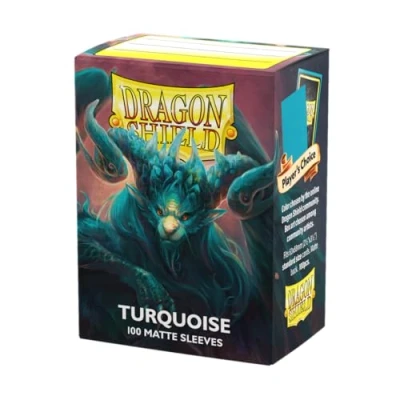 Imagen de 100 fundas para tarjetas de Dragon Shield, color turquesa