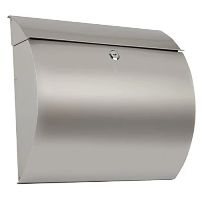 Imagen de ARREGUI Aura E5405 12 Buzón Exterior de Acero Inoxidable, Tamaño L(Revistas, Sobres C4), Gran Capacidad, Correo Grande, Pared, Antilluvia, Anticorrosivo, Fácil Instalar, INOX