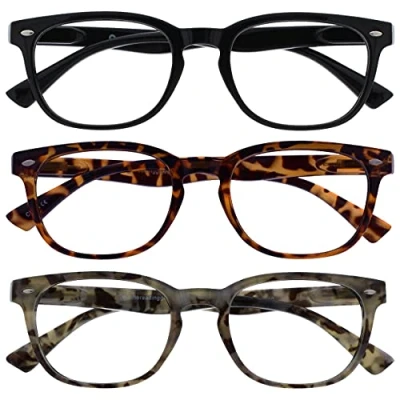 Imagen de The Reading Glasses Company La Compañía Gafas De Lectura Negro Marrón Gris Wrap Lectores Valor Pack 3 Estilo Gregory Peck Hombres Mujeres RRR14 12T7 +3,00