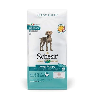 Imagen de Schesir, pienso para Cachorros de tamaño Grande, Sabor Pollo, croquetas Formato Bolsa 12 kg
