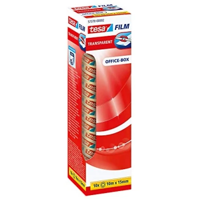 Imagen de tesafilm transparente Cinta Autoadhesiva Resistente al Paso del Tiempo y Rompimiento de Oficina con Fuerte Adhesión 10 m x 15 mm Piezas