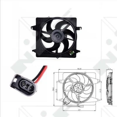 Imagen de NRF 47019 Ventilador de radiador 335 12 330 con bastidor (armazón), resistencia carga FORD: KA Hatchback