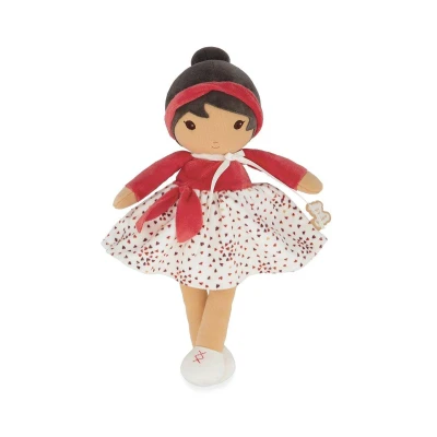 Imagen de Kaloo Tendresse Mi Primera Muñeca de Tela Emilie Trapo 32cm Falda microterciopelo y Envoltura roja Bonita Caja Regalo Cinta Personalizable Desde el Nacimiento, K200016