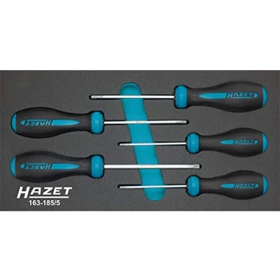Imagen de HAZET 163 185/5 Kit de atornilladores 5 Módulo herramientas (refuerzo espuma blanda PU) HEXAnamic , Safety Insert System