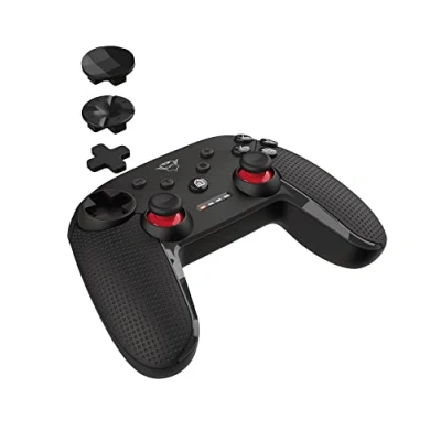 Imagen de Trust Gaming GXT 1230 Muta Mando Inalámbrico Bluetooth para Nintendo Switch y PC, 15 Botones, 2 Joysticks Analógicos, de Juegos con Batería Recargable Respuesta Vibración Negro