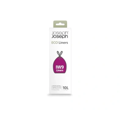 Imagen de Joseph Eco IW9 Bolsas de Basura Recicladas, para Cocina y Baño, Cinta Cierre, Extra Fuertes, Paquete 20, 10L, Gris