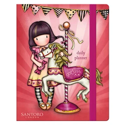Imagen de SANTORO Agenda Diaria con Elastico Gorjuss Fairground Carousel 11,5X14,5X2Cm, Multicolor (975GJ08)