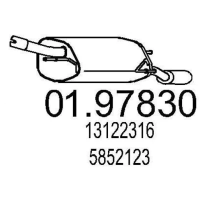 Imagen de MTS 01.97830 Silenciador trasero 730 OPEL: Corsa C Hatchback
