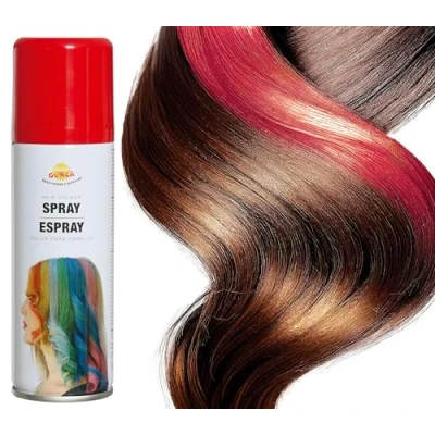 Imagen de Fiestas GUIRCA Espray para el Cabello Rojo (125ml) Maquillaje en Spray Halloween, de Cumpleaños, Fin Año y Celebraciones Accesorio Disfraz Adultos Niños