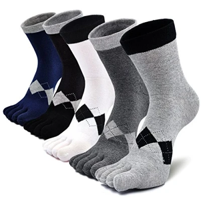 Imagen de PUTUO Calcetines Dedos Hombres de Deportes Algodón, Cinco del dedo pie, 3/4/5 pares (Multicolor 7 5 pares)