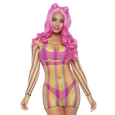 Imagen de Leg Avenue Mini Vestido de Red Color Arco Iris 80 gr