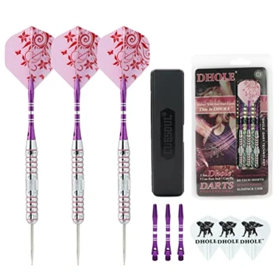 Imagen de CUESOUL Pink Ladies 23 Grams Steel Tip Darts with 2 Different Sets Aluminum Shafts (C.FB.DHOL F1206)