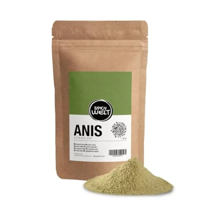 Imagen de Spicy Welt Anís Molido en Polvo para Infusiones, Repostería y Platos Tradicionales Sabor Dulce Aromático 100% Natural, Sin Aditivos (250g)